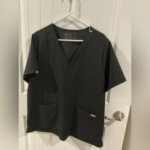 Figs Charcoal V-Neck Scrub Top